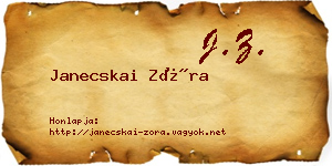 Janecskai Zóra névjegykártya